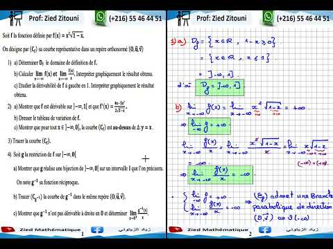 10 - Dérivabilités Et Fonctions Réciproques. Bac Math / Science / Technique / Info / Eco.