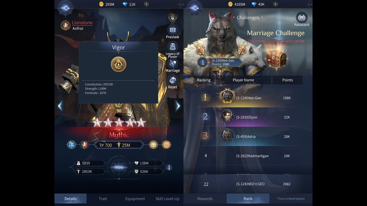 Max VIGOR (in strength) M Lionstone for fat shields - Bloodline: Heroes ...