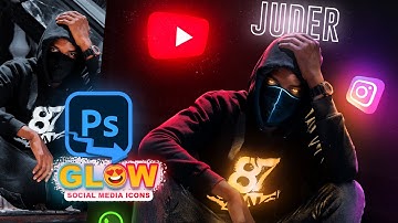 How to Create 3D Glowing Social Media Icons Photoshop | Tuto