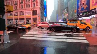 Walking NYC Tropical Storm Fay from Times Square to Flatiron via Broadway (July 10, 2020) - ASMR