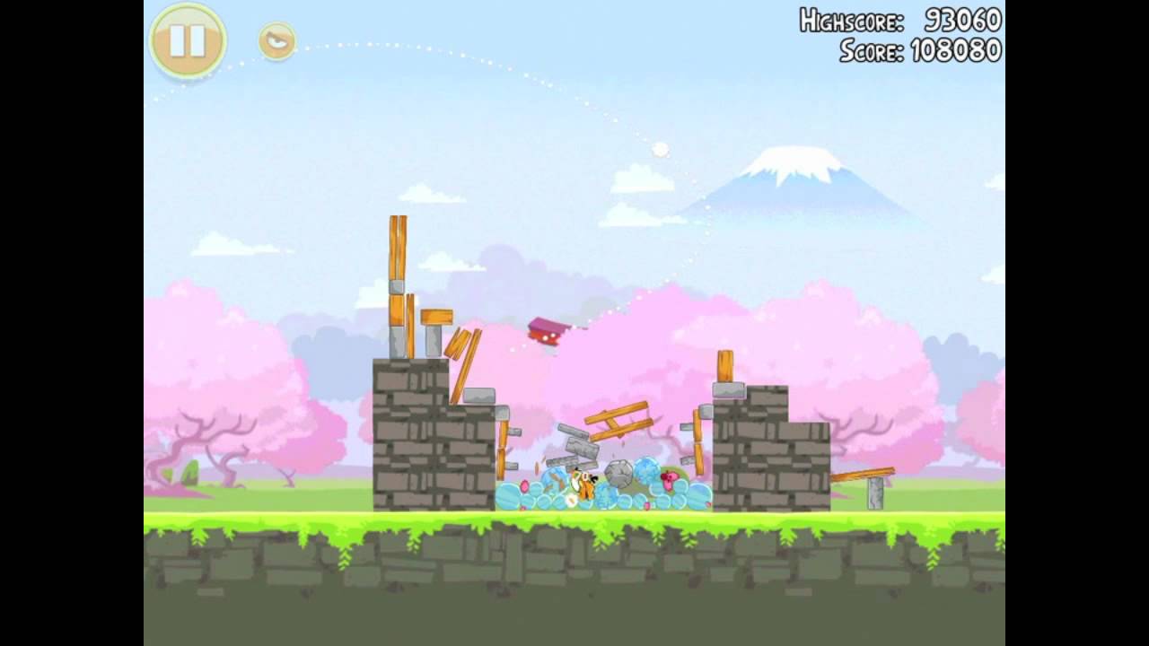 Angry Birds Seasons Cherry Blossom 1-12 Walkthrough 2012 3 Star