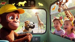 Wheels on the Monkey Bus 🚍 Animal Sounds with Friends | NEW 🐵 CoComelon Animal Time