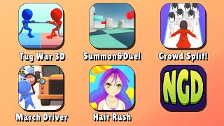 Tug War 3‪D, Summon&Due‪l‬, Crowd Split‪!, March Drive‪r, Hair Rus‪h | New Games Daily screenshot 4