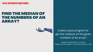Java | Coding interview | Find median of numbers from an array?