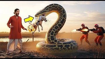 Heroic Rescue Team Saves Dog from Giant Python Attack 🐍 | Realistic AI Rescue Story