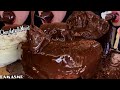 ASMR MOIST CHOCOLATE LAVA MOUNTAIN CAKE VANILLA ICE CREAM DESSERT 초콜릿 라바 케이크 巧克力熔岩蛋糕 MUKBANG 