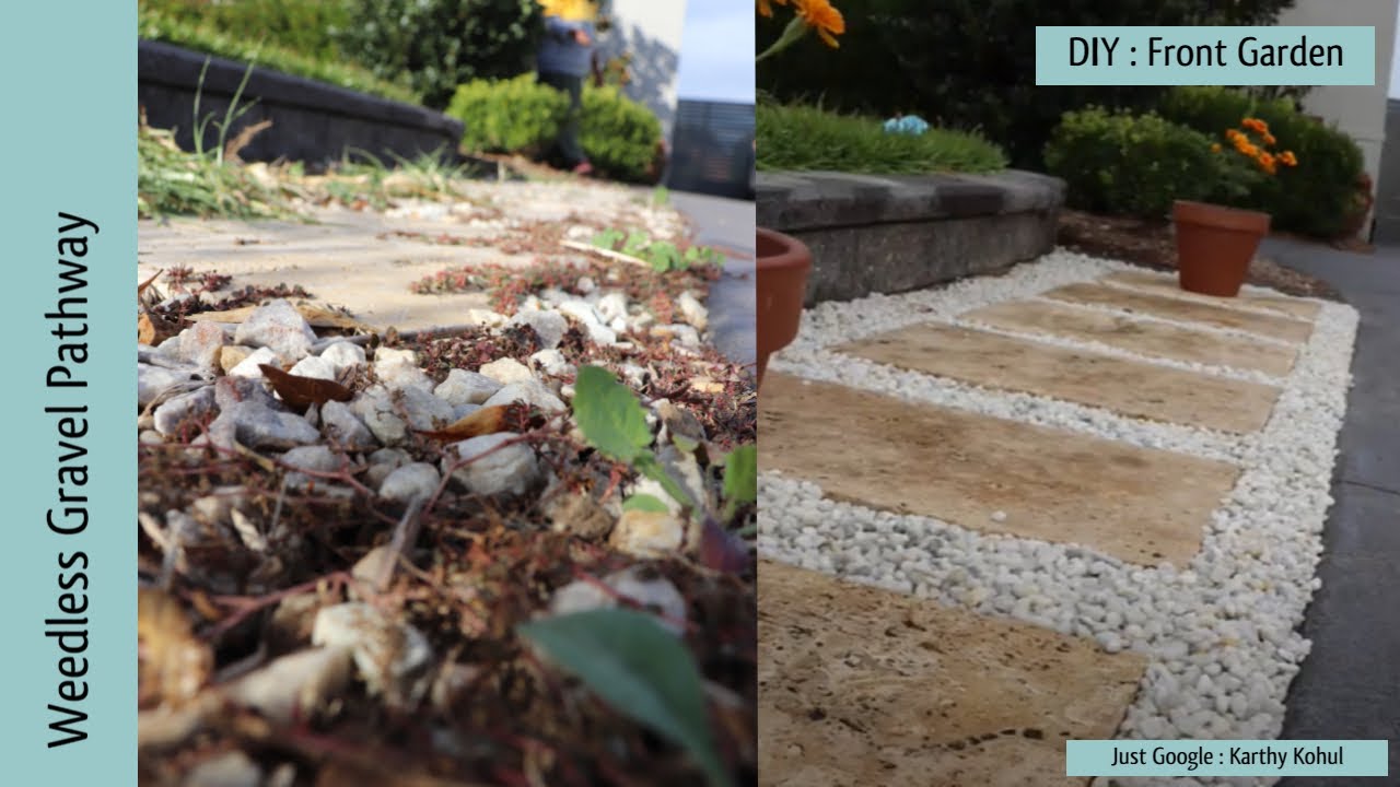 DIY : Weedless white gravel pathway | Blue metal dust | White gravel | Kohul Nathan