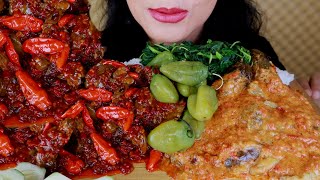 ASMR ATI AMPELA GONGSO PEDAS,  TERONG PECAK SANTAN | ASMR MUKBANG INDONESIA