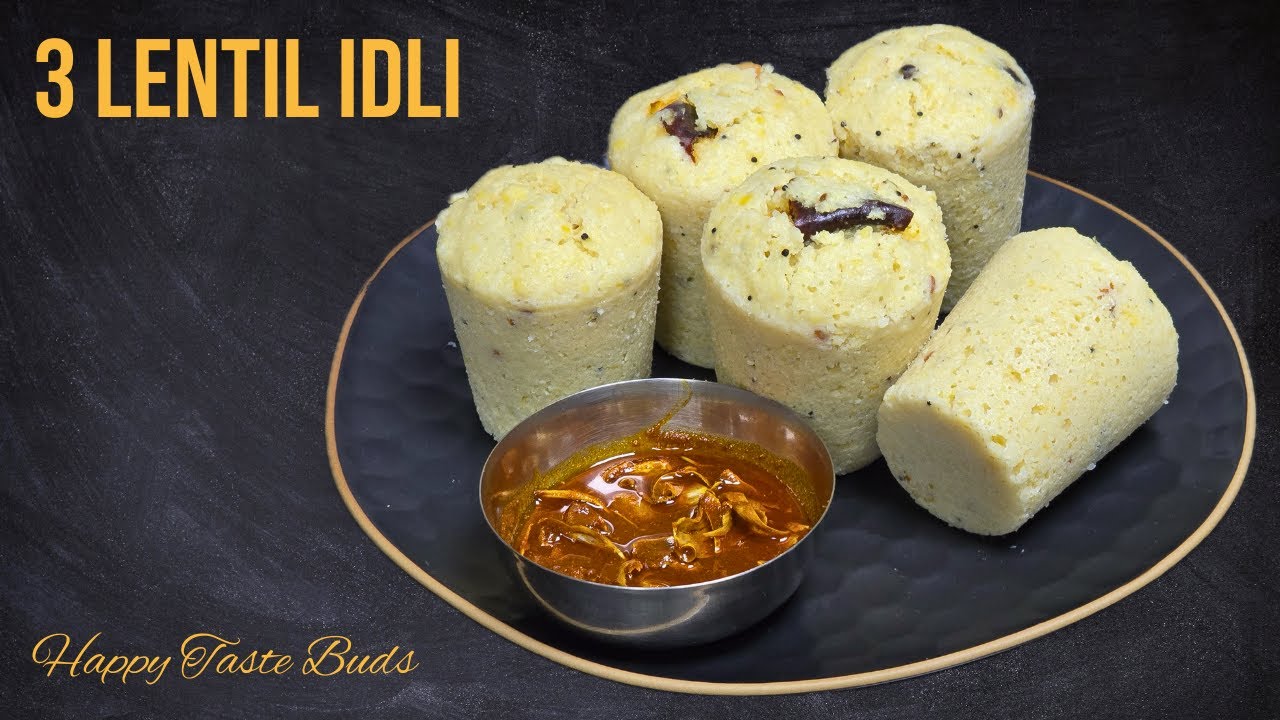 3 lentil Idli | Moonu Paruppu Idli Recipe in Tamil