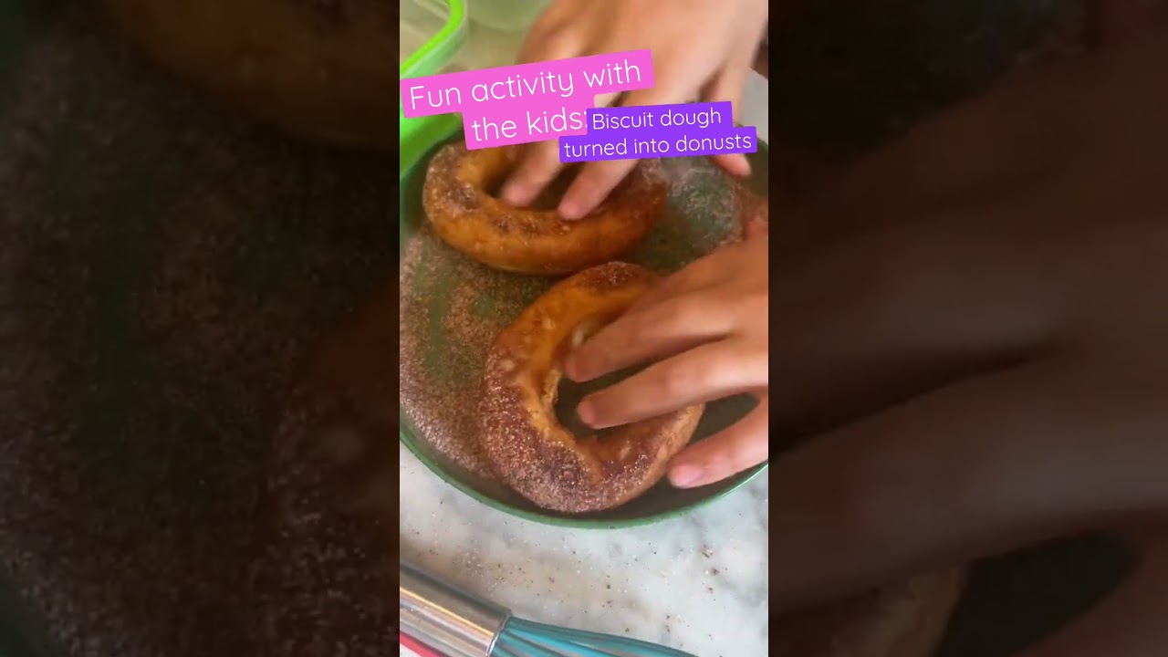 Easy & quick dessert for kids &grownups! Take Pillsbury biscuits( vegan