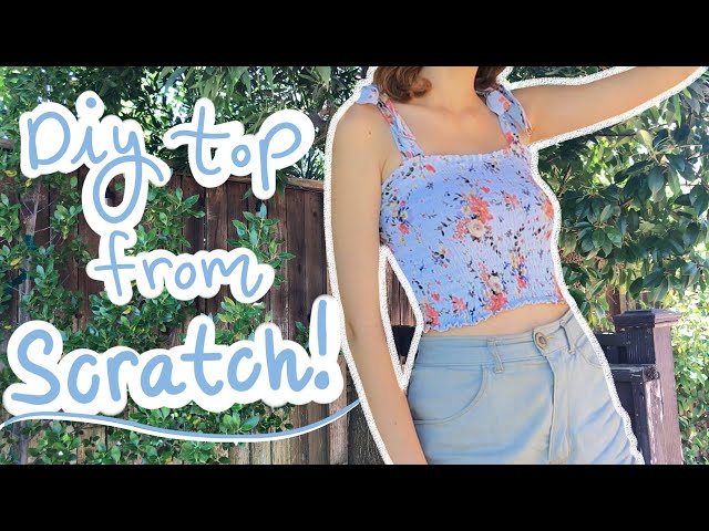トップス W FACE SHIRRING CROPPED TOPS Easy DIY Shirred Crop Top Tutorial From Scratch! - YouTube