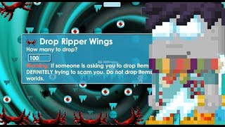 Growtopia - Drop 100 Ripper Wings in Growganoth