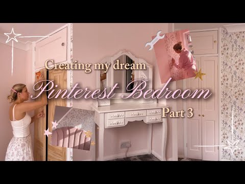 ROOM MAKEOVER Part 3🔧🌸✨ | wallpaper, DIY French doors & moving in!!