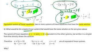 Unit 1 Lesson 5 Equivalent Linear Systems MPM2D