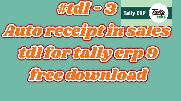 #TDL   3 Auto receipt in sales voucher for  tally erp 9 free download