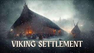 VIKING SETTLEMENT | Crackling Fire, Snowfall, Wind, Chatter, Village Sounds | ASMR Ambience screenshot 5