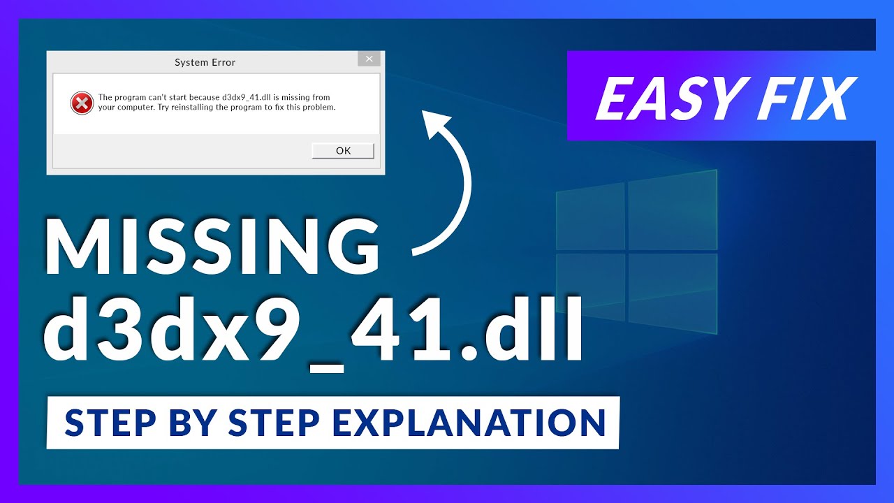 D3dx9_41.Dll Missing Error | How To Fix | 2 Fixes | 2021 - YouTube