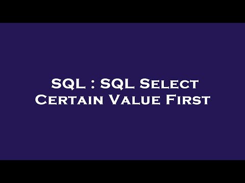 SQL : SQL