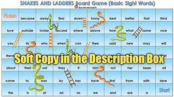 Snakes and Ladders Board Game Basic Sight Words Teacher Michael TV #teacher #contentcreator