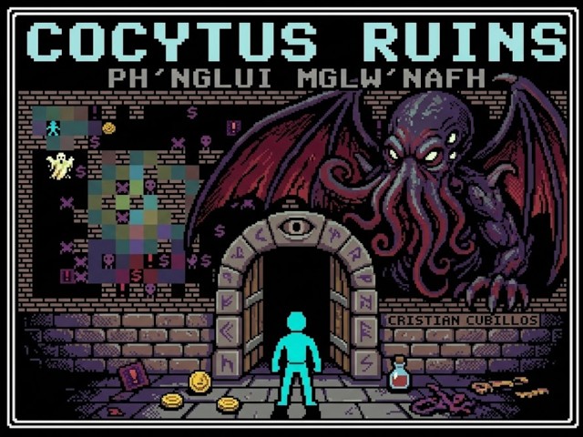 COCYTUS RUINS: PH'NGLUI MGLW'NAFH - A Lovecraftian roguelike forCommodore 64 by cristiancubillos