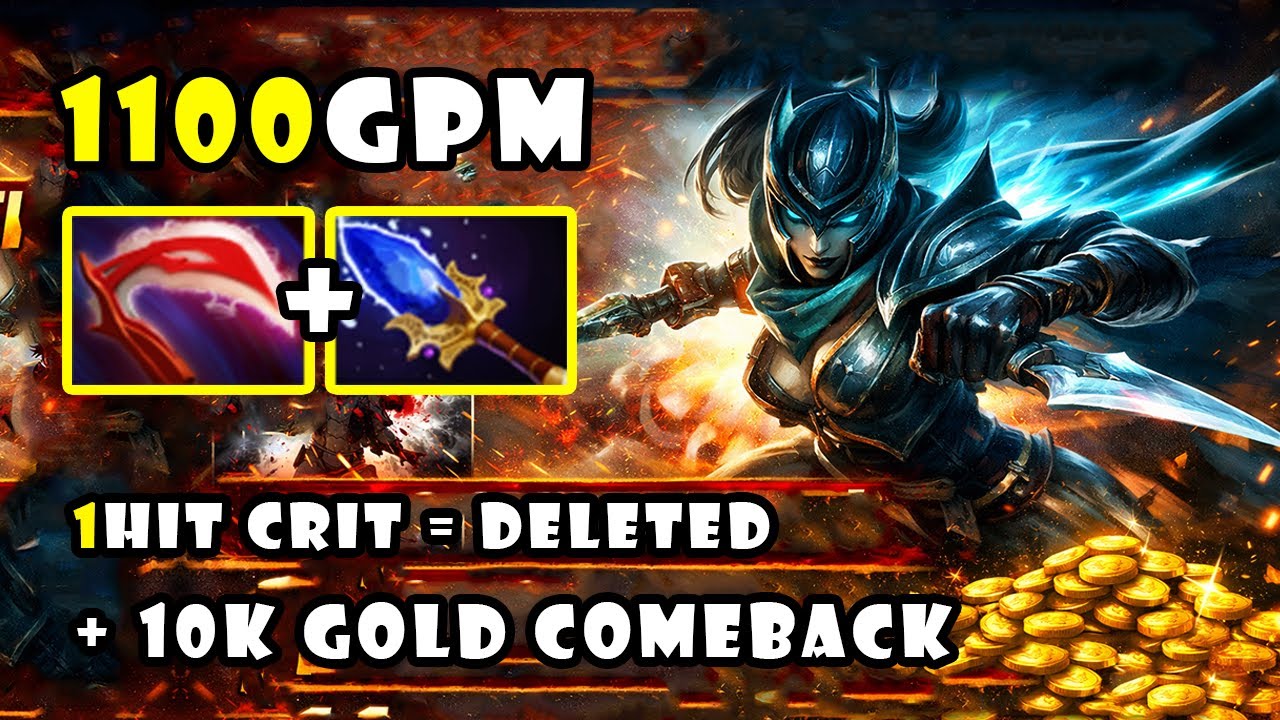 Insane Phantom Assassin 1Hit Deleted with 1100 GPM in Epic 10K Gold Comeback | Dota 2 Gameplay 7.40