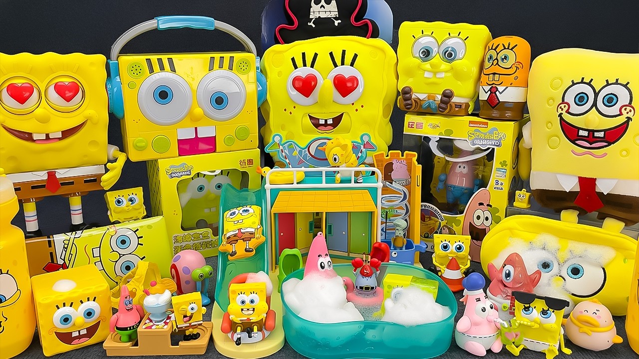 Spongebob ASMR 2026🥰Satisfying Unboxing Spongebob's Playground Bathroom Toy set,스폰지밥의 놀이터 장난감 세트
