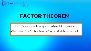 A level Edexcel June 2022 Paper 1 Q2 - Factor theorem | ExamSolutions
