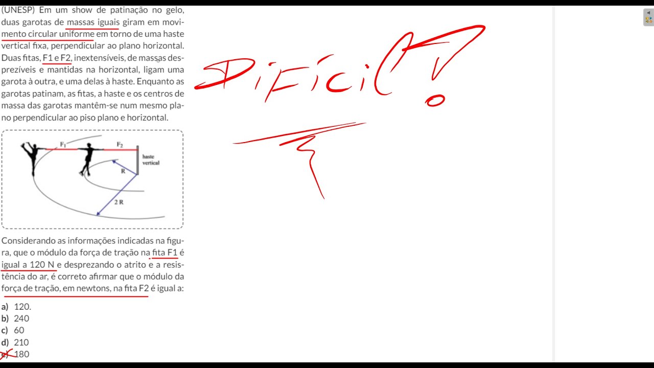 (UNESP) Em um show de patinação no gelo, duas garotas de massas iguais giram em movimento [...]