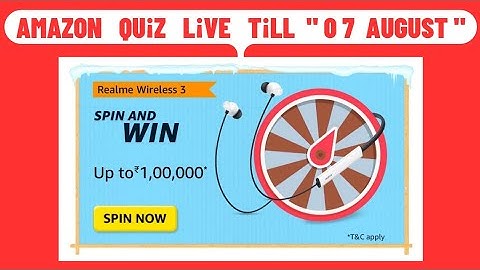 Realme Wireless 3 Quiz Answers Today Amazon || Amazon Realme Wireless 3 Quiz Answers Today || Realme