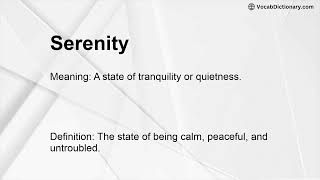Serenity Meaning