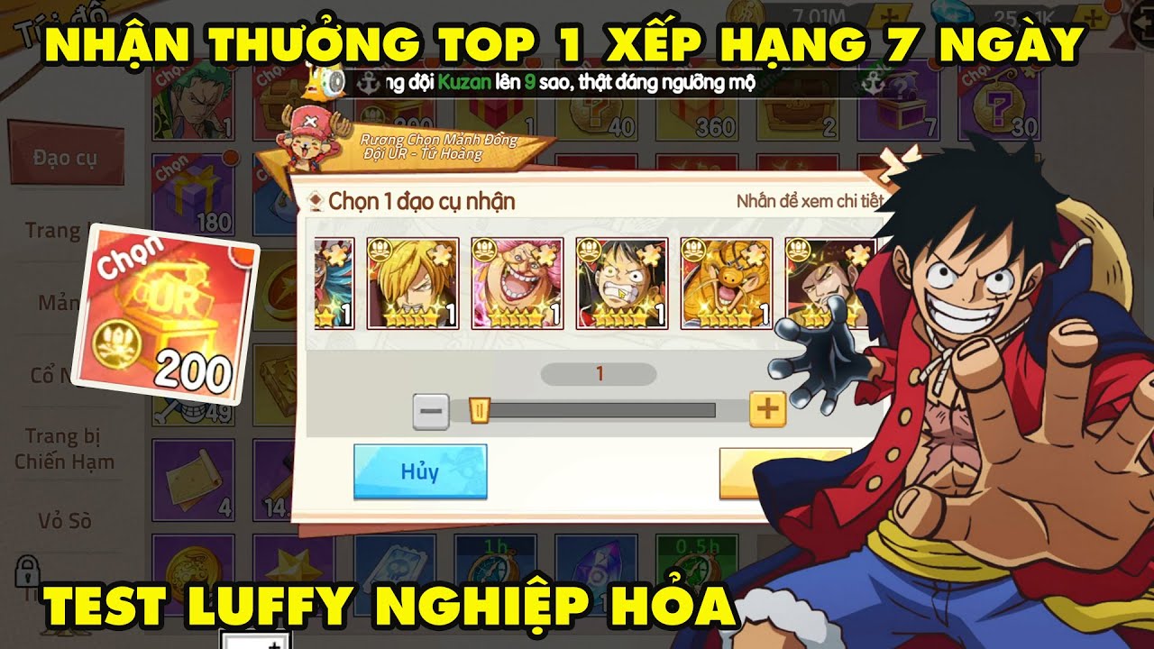 HAKI HUYỀN THOẠI - NHẬN QUÀ TOP 1 ĐUA TOP 7 NGÀY TEST SỨC MẠNH CỦA LUFFY NGHIỆP HỎA VÀ MARCO UR