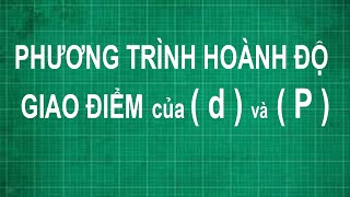 Kiến thức phương trình hoành độ giao điểm | Bán Máy Nước Nóng