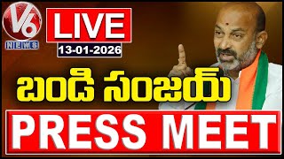 LIVE : Union Minister Bandi Sanjay Press Meet | V6 News