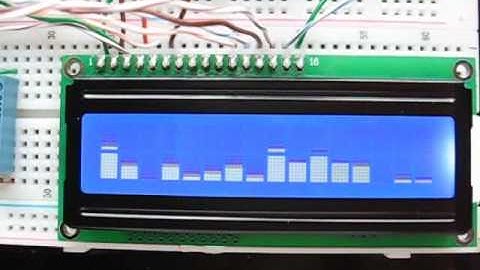LCD VU meter for audio amplifier