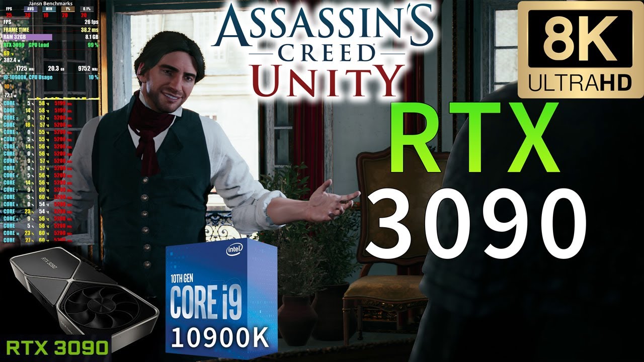 Assassins Creed Unity 8K | RTX 3090 | i9 10900K 5.2GHz | Ultra High ...