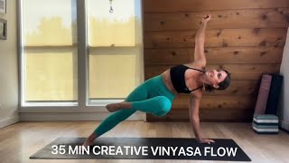 35 MIN Creative Power Vinyasa Flow-Core strength and hip opening 
