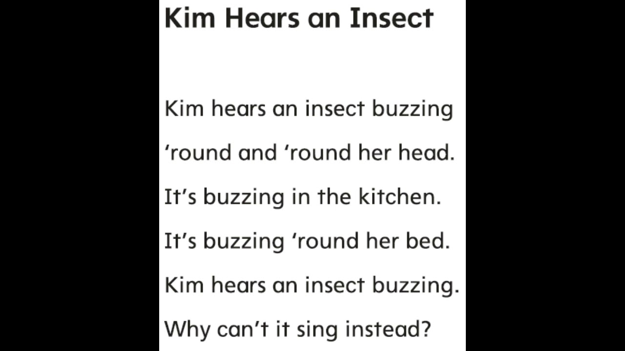 Kim hears an insect | Song for kids | 2020 - YouTube