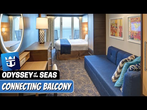 Odyssey of the Seas Connecting Ocean View Balcony walkthrough tour