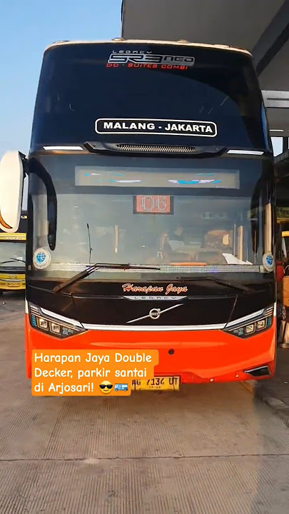 Double Decker Harapan Jaya Parkir Gagah SORE-SORE di Terminal Arjosari! 🚌✨ #harapanjaya