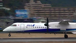 ANA WINGS Q400 JA463A 松山空港 20180107