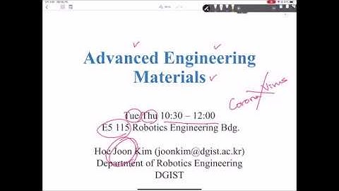 DGIST RT525 (Advanced Engineering Materials) Lecture 00: Introduction.
