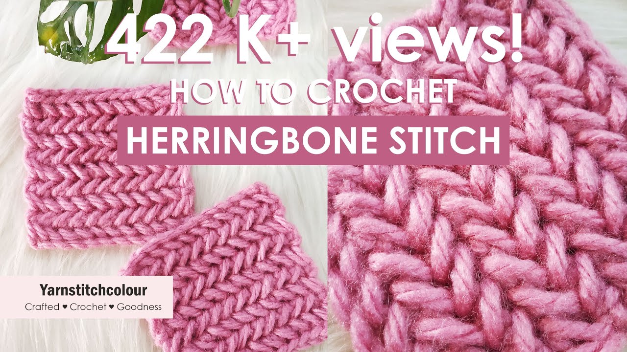 How to crochet HERRINGBONE STITCH tutorial - step by step - perfect edges - easy and fast