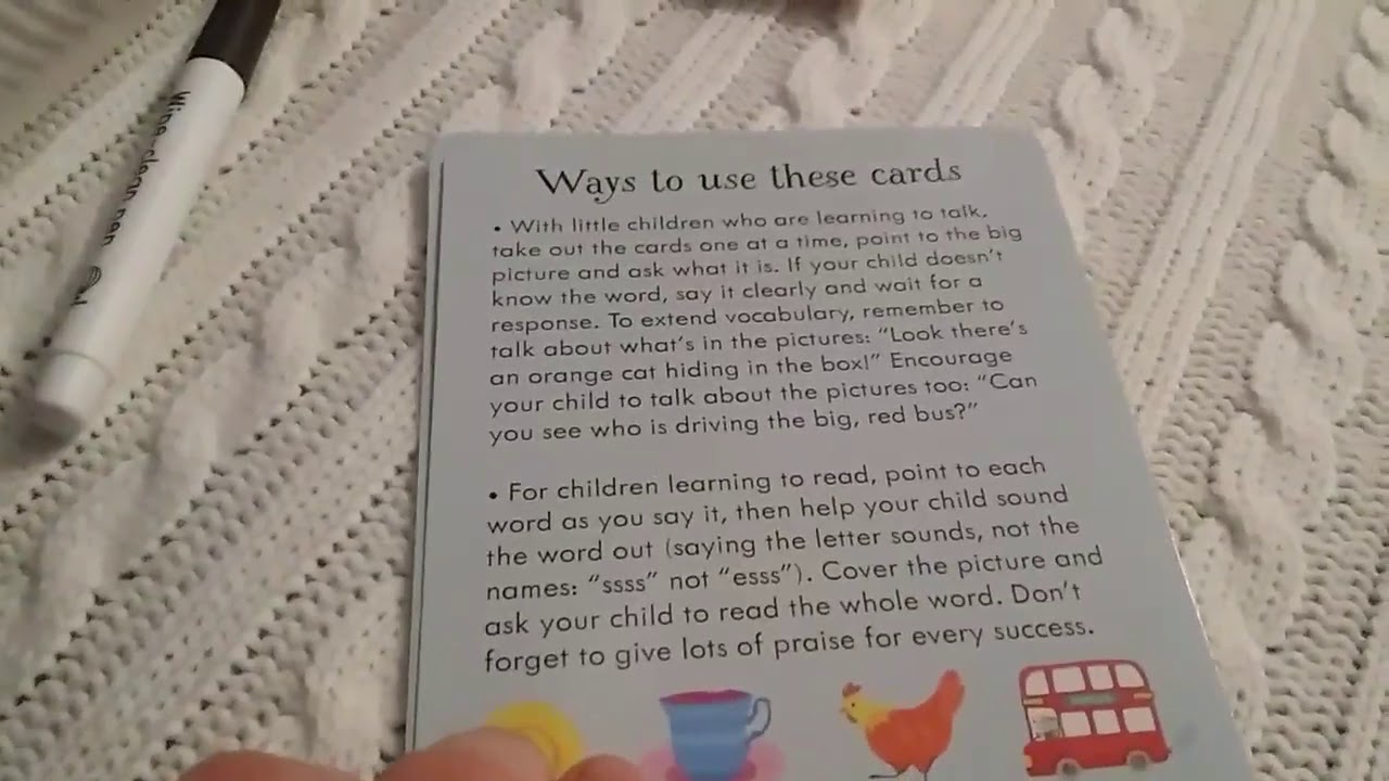 First words cards Usborne Wipe Clean YouTube