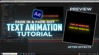 fade in, fade out text after effects tutorial | fade up text after effects