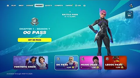 Fortnite OG Battle Pass Chapter 1 Season 7 Full Showcase