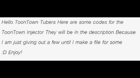 ToonTown Injector Codes