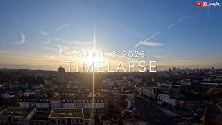 [4k] Moon setting A.M. and sunset | April 8, 2023 London | Timelapse | @walkxtravel