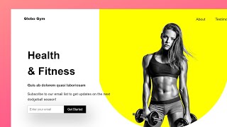 Responsive Gym Website Design with HTML CSS and GSAP for animations