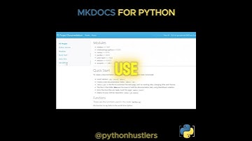 mkdocs is a python game changer!