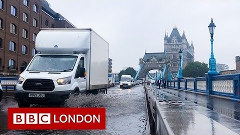 Tower Bridge flooded after heavy rain
